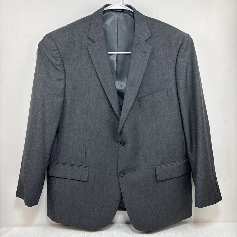 Pronto Uomo Men's Grey Blazer‎ Suit Jacket Size 48L Two Button EUC